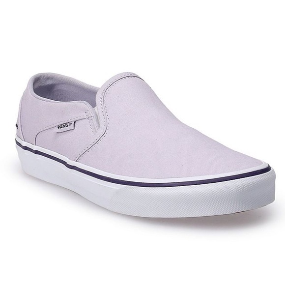 Vans Shoes - Vans Asher Mono Embroidery Lilac Slip On Women’s Shoes